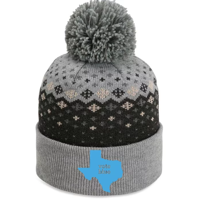 Vote Blue Voting Democratic Texas Gift The Baniff Cuffed Pom Beanie