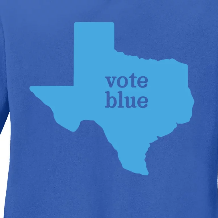 Vote Blue Voting Democratic Texas Gift Ladies Long Sleeve Shirt