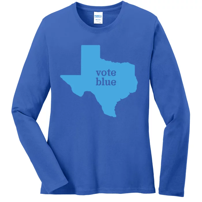 Vote Blue Voting Democratic Texas Gift Ladies Long Sleeve Shirt