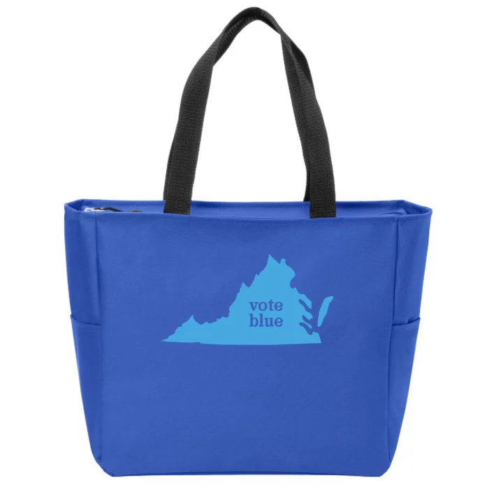 Vote Blue Voting Democratic Virginia Meaningful Gift Zip Tote Bag