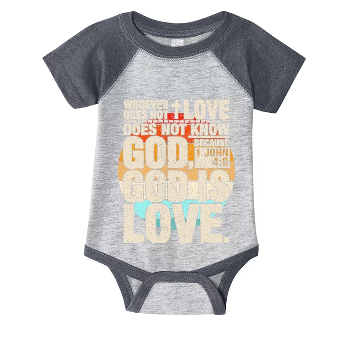 Vintage Bible Verse 1 John 4 8 God Is Love Infant Baby Jersey Bodysuit