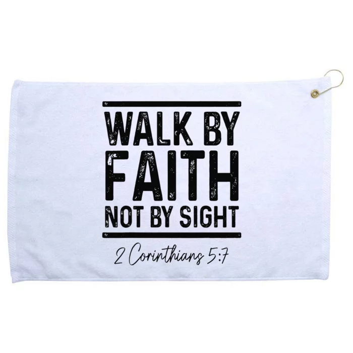 Vintage Bible Verse Walk Faith Not By Sight Christian Grommeted Golf Towel