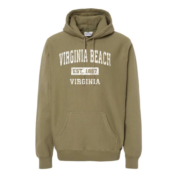 Virginia Beach Virginia Va Vintage Sports Premium Hoodie