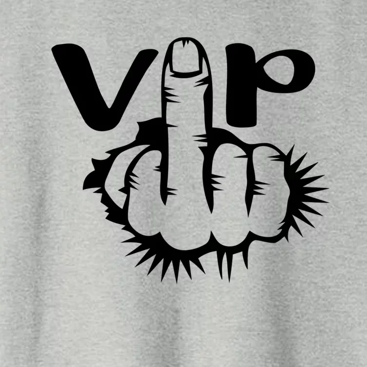 Vip Bitch V I P Middle Finger Offensive Swear Word Cuss Meaningful Gift Women's Crop Top Tee