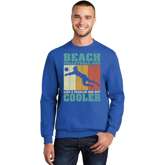 Vintage Beach Volleyball Dad Like A Regular Dad Fathers Day Gift Tall Sweatshirt