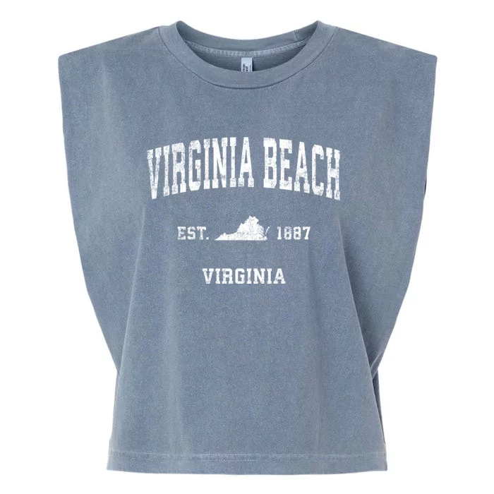 Virginia Beach Virginia Va Vintage Established Sports Design Garment-Dyed Women's Muscle Tee