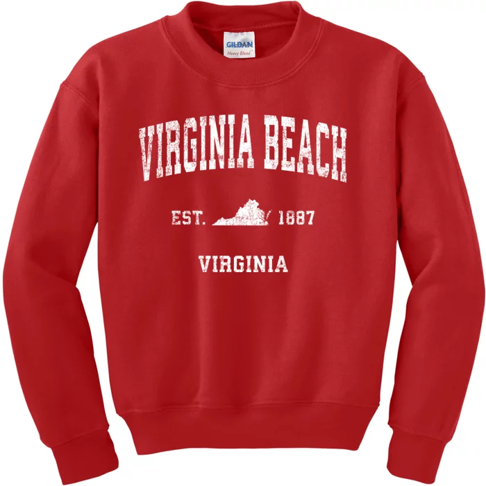 Virginia Beach Virginia Va Vintage Established Sports Design Kids Sweatshirt