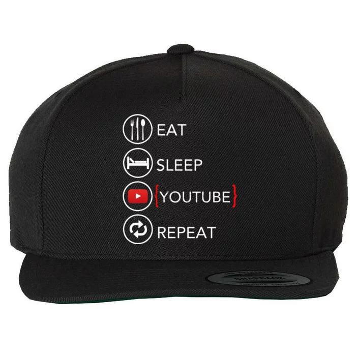 Video Blogger Vlogger Like Subscribe Podcaster Wool Snapback Cap