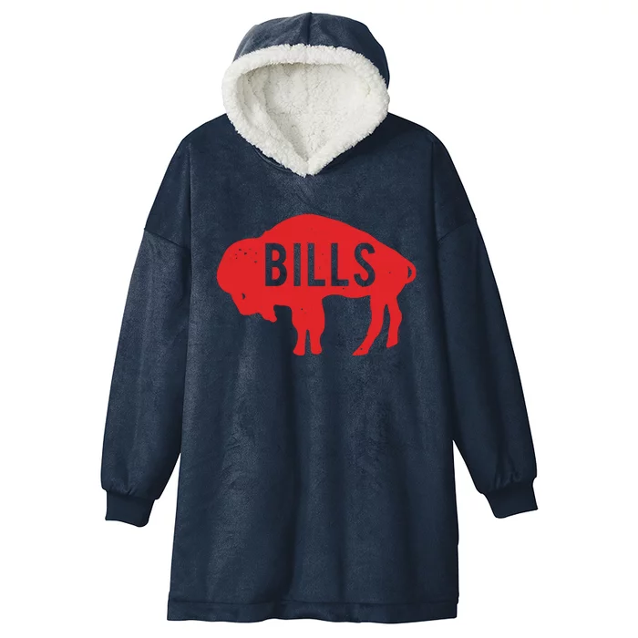 Vintage Buffalo Hooded Wearable Blanket