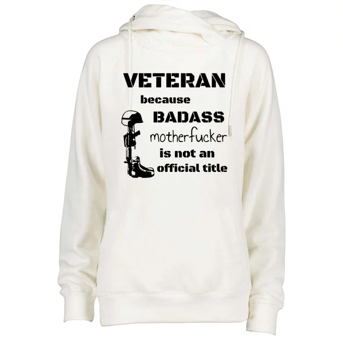 Veteran Badass Womens Funnel Neck Pullover Hood