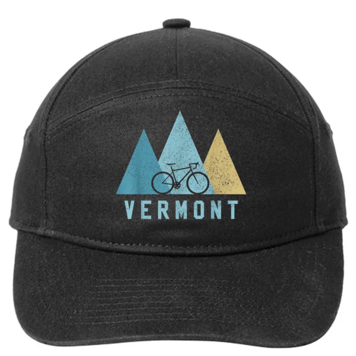 Vermont Bike Vintage Cycling Mountains MTB Bicycle Gift 7-Panel Snapback Hat