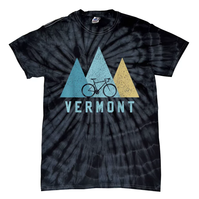 Vermont Bike Vintage Cycling Mountains MTB Bicycle Gift Tie-Dye T-Shirt