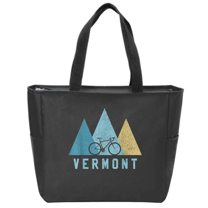 Vermont Bike Vintage Cycling Mountains MTB Bicycle Gift Zip Tote Bag