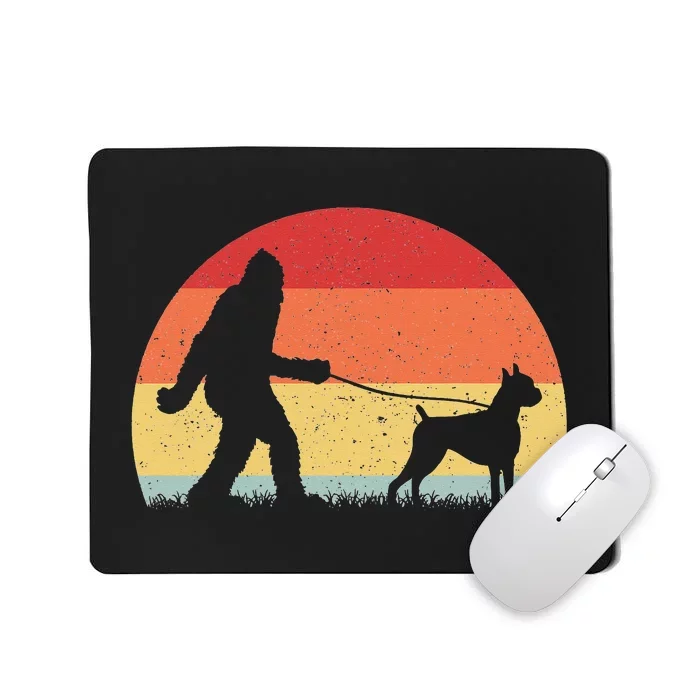 Vintage Bigfoot Walking Boxer Dog Sasquatch Funny Gifts Mousepad