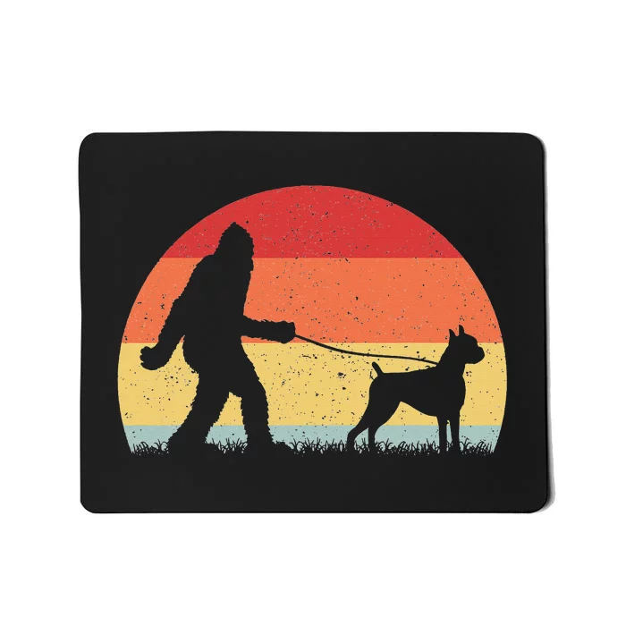 Vintage Bigfoot Walking Boxer Dog Sasquatch Funny Gifts Mousepad