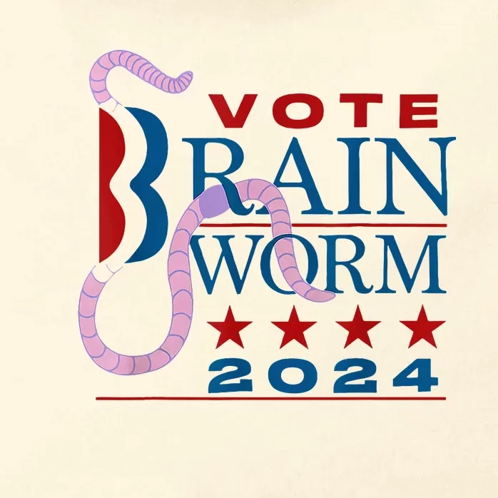 Vote Brain Worm 2024 Zip Tote Bag