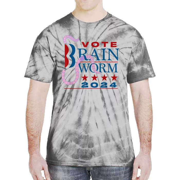 Vote Brain Worm 2024 Tie-Dye T-Shirt