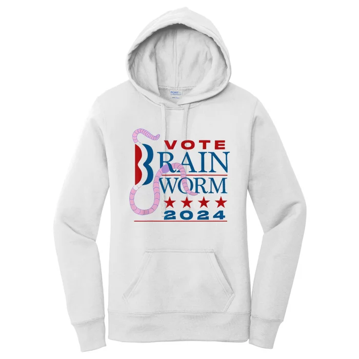 Vote Brain Worm 2024 Women's Pullover Hoodie