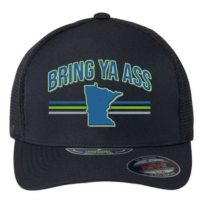 Vintage Bring Ya Ass To Minnesota Flexfit Unipanel Trucker Cap