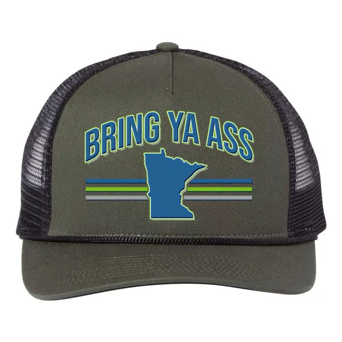 Vintage Bring Ya Ass To Minnesota Retro Rope Trucker Hat Cap