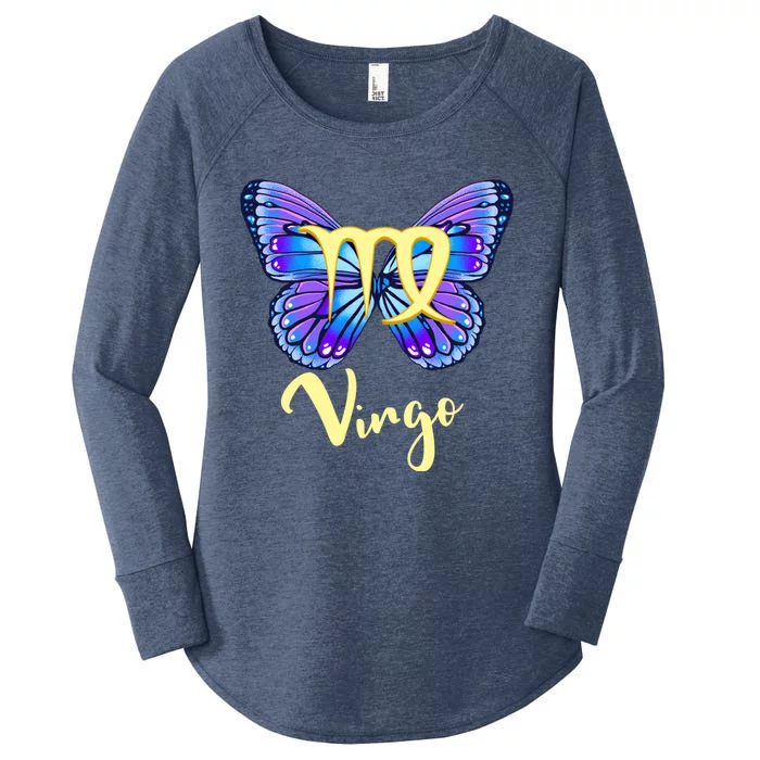 Virgo Butterfly Zodiac Sign Of Butterfly Wings Cool Gift Women's Perfect Tri Tunic Long Sleeve Shirt