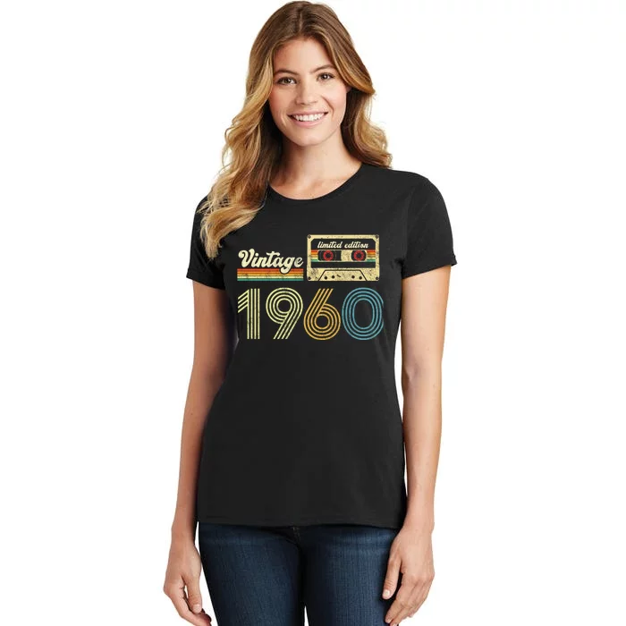 vintage cassette 1960 Retro Birthday 63rd Dad Birthday Gift Grandpa Birthday Women's T-Shirt