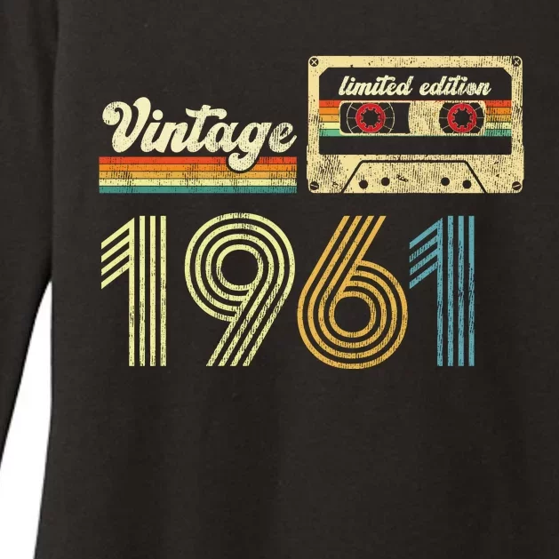 vintage cassette 1961 Retro Birthday 62nd Dad Birthday Gift Grandpa Birthday Womens CVC Long Sleeve Shirt