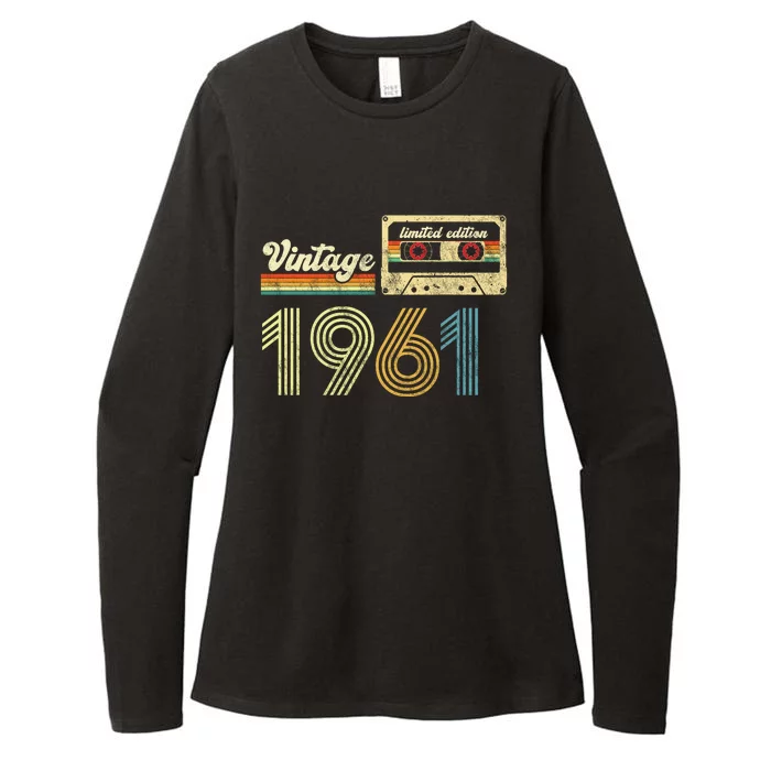 vintage cassette 1961 Retro Birthday 62nd Dad Birthday Gift Grandpa Birthday Womens CVC Long Sleeve Shirt