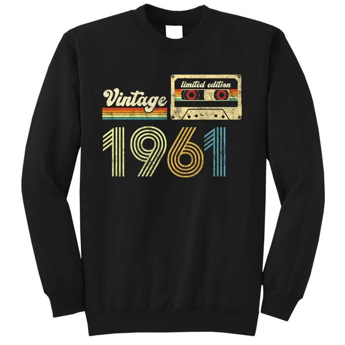 vintage cassette 1961 Retro Birthday 62nd Dad Birthday Gift Grandpa Birthday Tall Sweatshirt