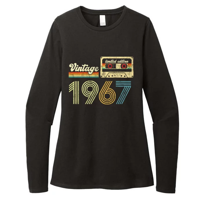 vintage cassette 1967 Retro Birthday 56th Dad Birthday Gift Grandpa Birthday Womens CVC Long Sleeve Shirt