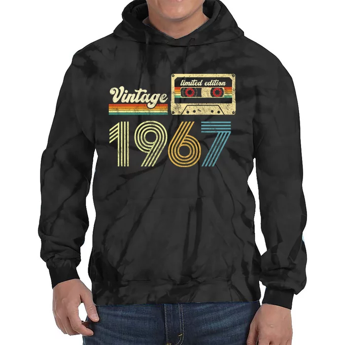 vintage cassette 1967 Retro Birthday 56th Dad Birthday Gift Grandpa Birthday Tie Dye Hoodie