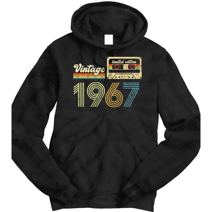 vintage cassette 1967 Retro Birthday 56th Dad Birthday Gift Grandpa Birthday Tie Dye Hoodie