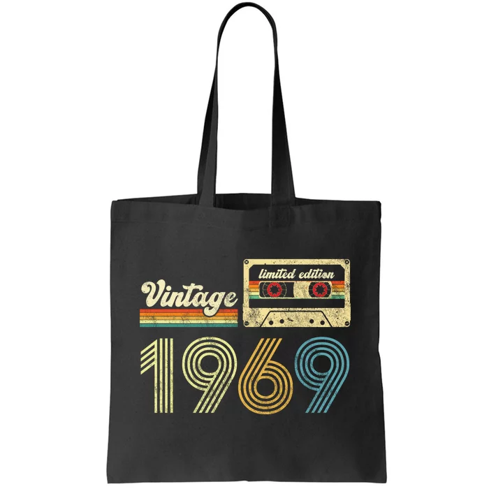 vintage cassette 1969 Retro Birthday 54th Dad Birthday Gift Grandpa Birthday Tote Bag