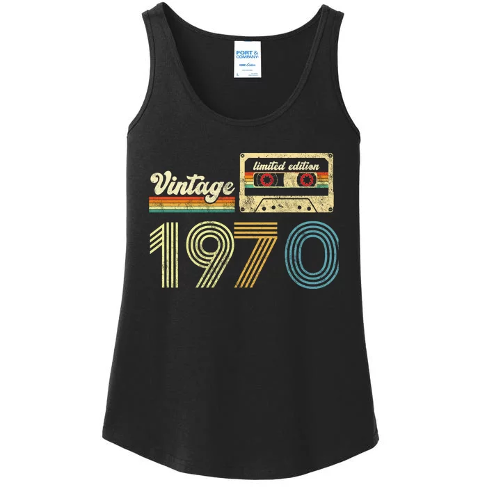 vintage cassette 1970 Retro Birthday 53rd Dad Birthday Gift Grandpa Birthday Ladies Essential Tank