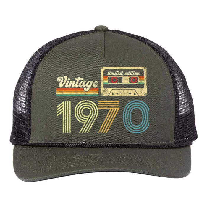 vintage cassette 1970 Retro Birthday 53rd Dad Birthday Gift Grandpa Birthday Retro Rope Trucker Hat Cap