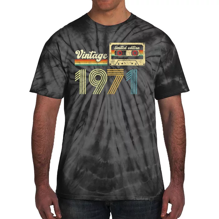 vintage cassette 1971 Retro Birthday 52nd Dad Birthday Gift Grandpa Birthday Tie-Dye T-Shirt