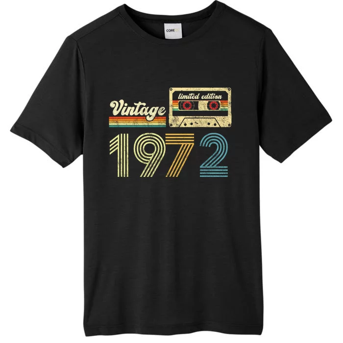 vintage cassette 1972 Retro Birthday 51st Dad Birthday Gift Grandpa Birthday ChromaSoft Performance T-Shirt