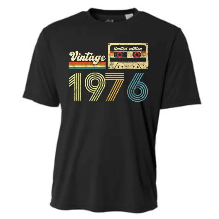 vintage cassette 1976 Retro Birthday 47th Dad Birthday Gift Grandpa Birthday Cooling Performance Crew T-Shirt