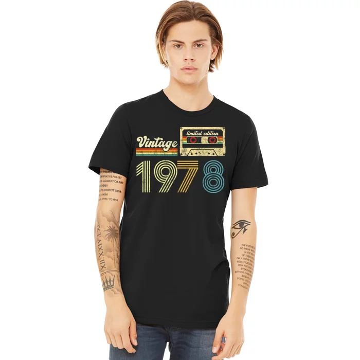 vintage cassette 1978 Retro Birthday 45th Dad Birthday Gift Grandpa Birthday Premium T-Shirt