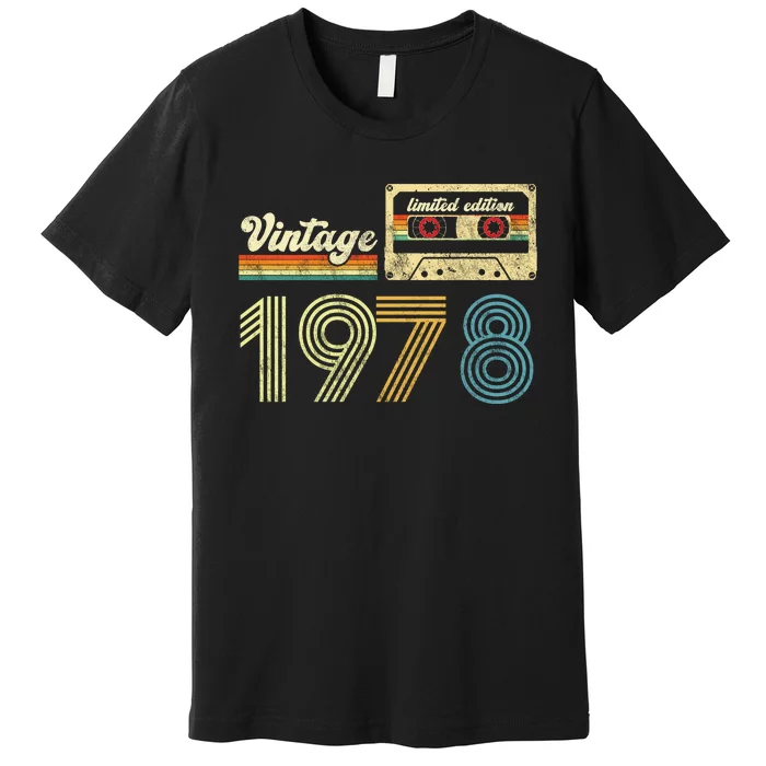 vintage cassette 1978 Retro Birthday 45th Dad Birthday Gift Grandpa Birthday Premium T-Shirt