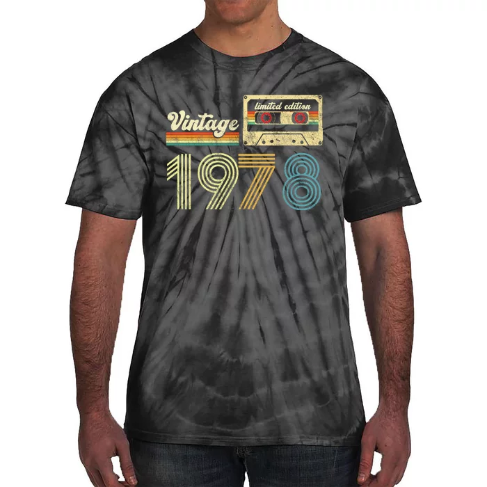 vintage cassette 1978 Retro Birthday 45th Dad Birthday Gift Grandpa Birthday Tie-Dye T-Shirt