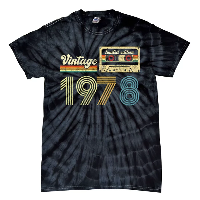 vintage cassette 1978 Retro Birthday 45th Dad Birthday Gift Grandpa Birthday Tie-Dye T-Shirt