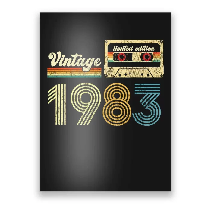 vintage cassette 1983 Retro Birthday 40th Dad Birthday Gift Grandpa Birthday Poster