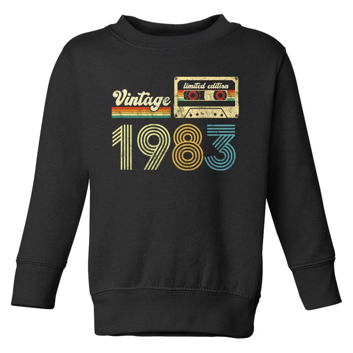 vintage cassette 1983 Retro Birthday 40th Dad Birthday Gift Grandpa Birthday Toddler Sweatshirt