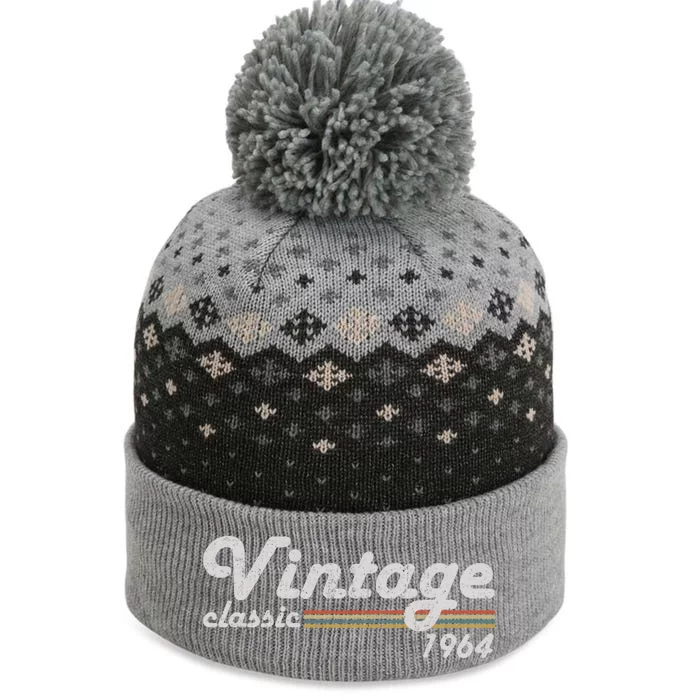 Vintage Classic 1964 Retro Year 60th Birthday Celebrations Cool Gift The Baniff Cuffed Pom Beanie