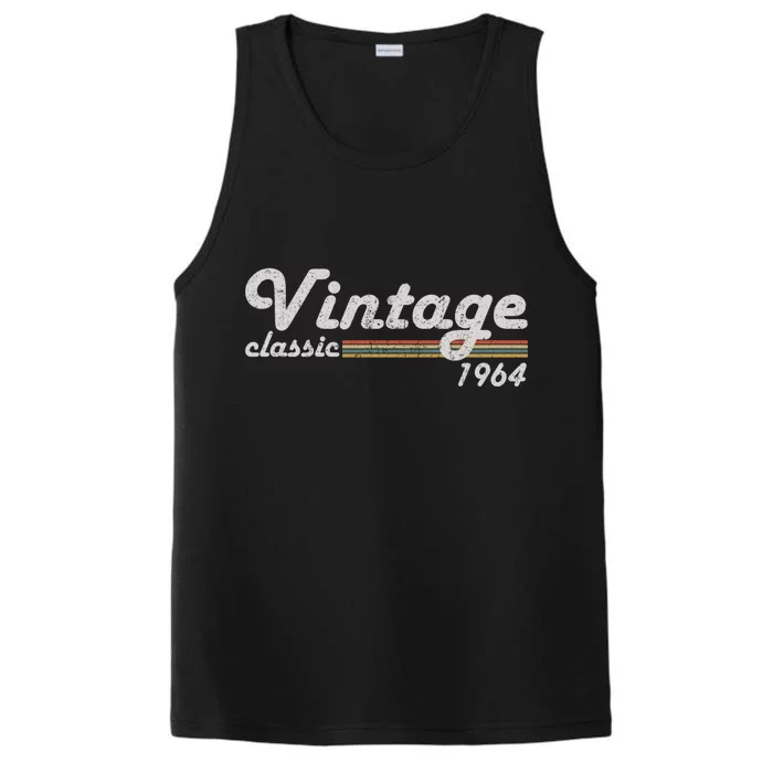 Vintage Classic 1964 Retro Year 60th Birthday Celebrations Cool Gift Performance Tank