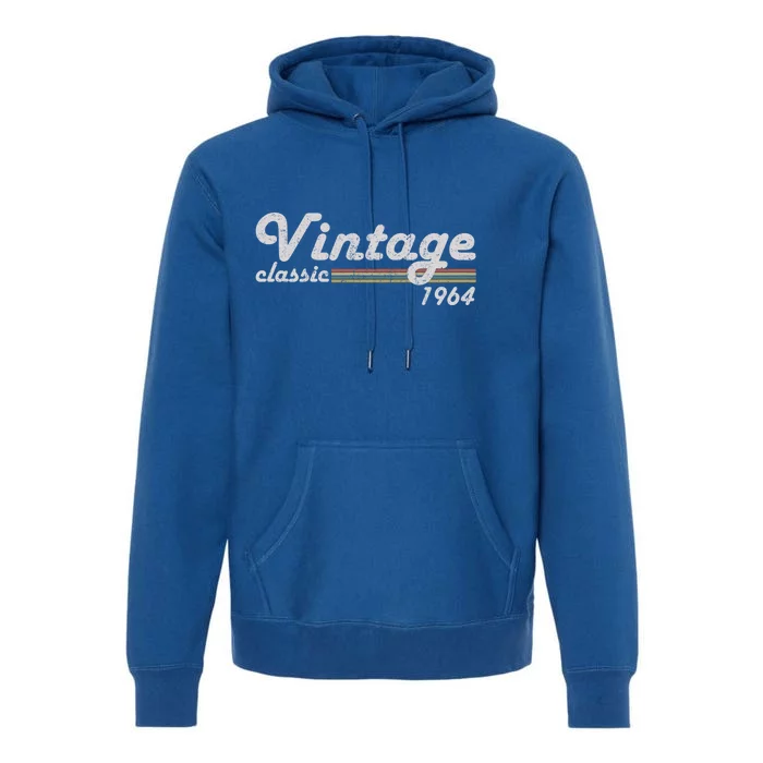 Vintage Classic 1964 Retro Year 60th Birthday Celebrations Cool Gift Premium Hoodie