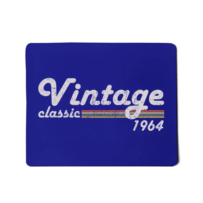 Vintage Classic 1964 Retro Year 60th Birthday Celebrations Cool Gift Mousepad