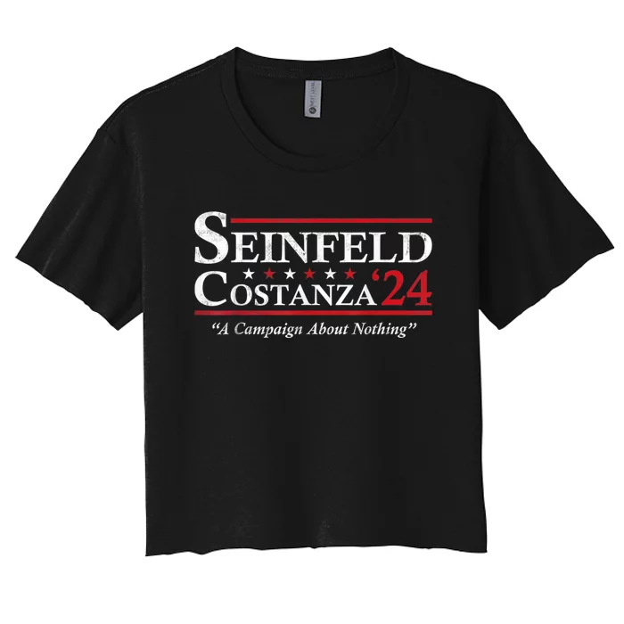 Vintage Costanza 2024 Election 90s Campaign Women's Crop Top Tee