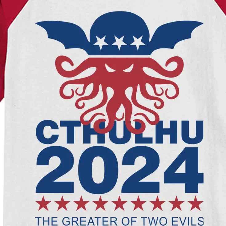 Vote Cthulhu 2024 Kids Colorblock Raglan Jersey